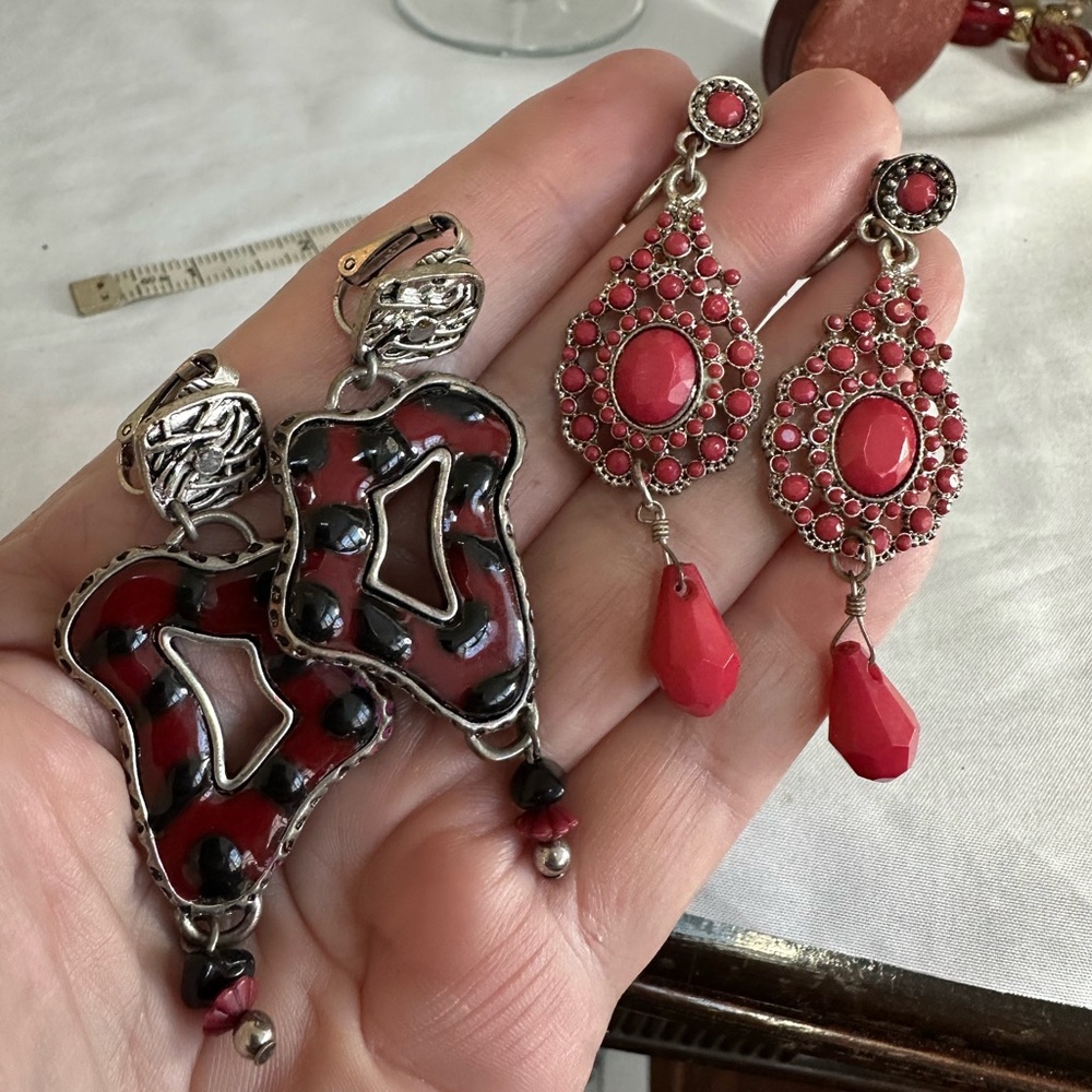 Two pair of 80’s vintage dangle earring